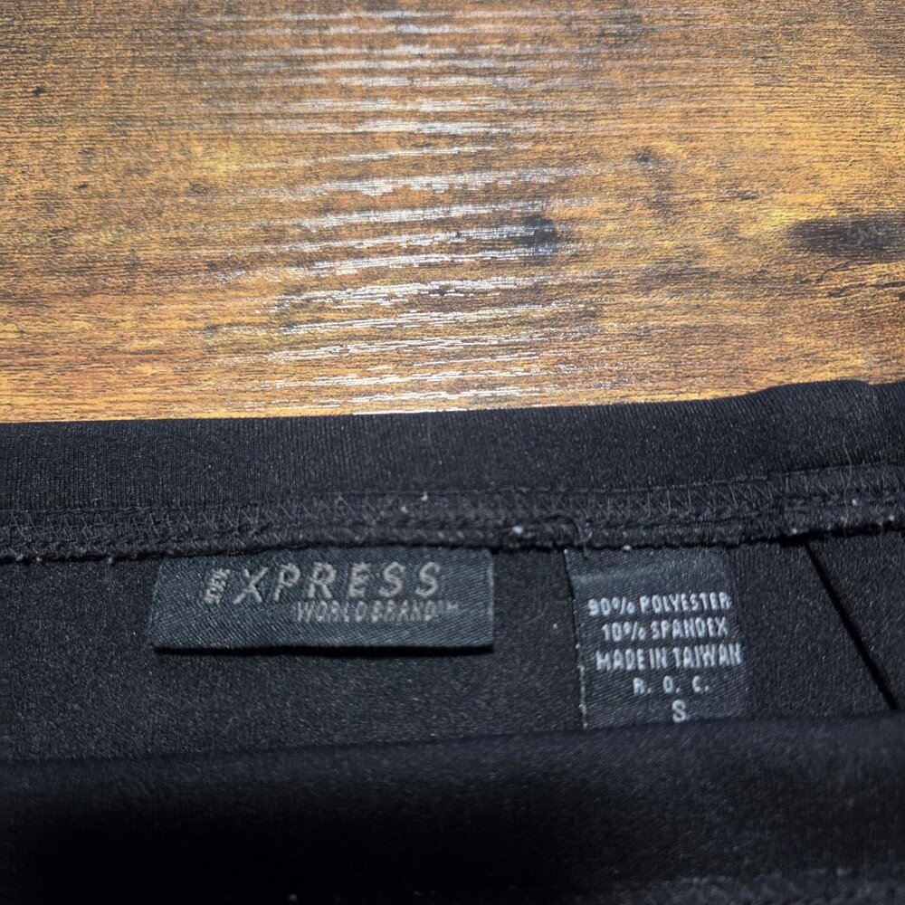 🖤 VINTAGE 90s EXPRESS Black Stretch Mini Skirt 🖤 - Picture 3 of 3
